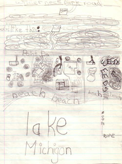 Ten year old's drawing of a map