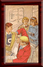 Riding the bus to school.