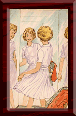 Buying a dress for Di's Valentine's party.