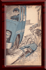 Honey narrowly misses a truck on her bike.