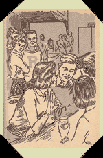 A tall, blonde girl took hold of Jim's arm.