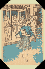 Trixie erupted out of the wide school doors.